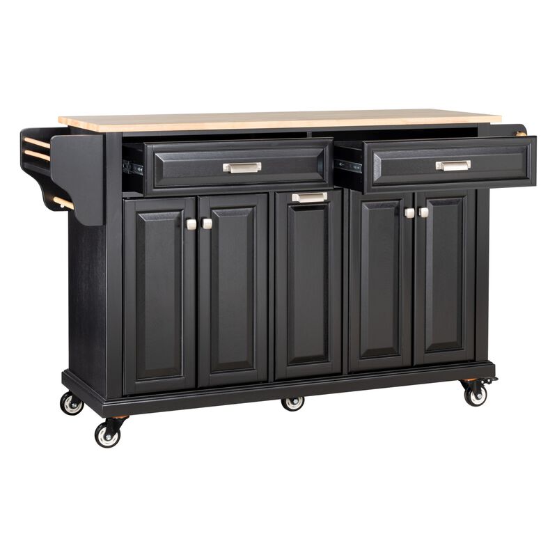 Streamdale Cambridge Natural Wood Top Kitchen Island with Storage image number 5