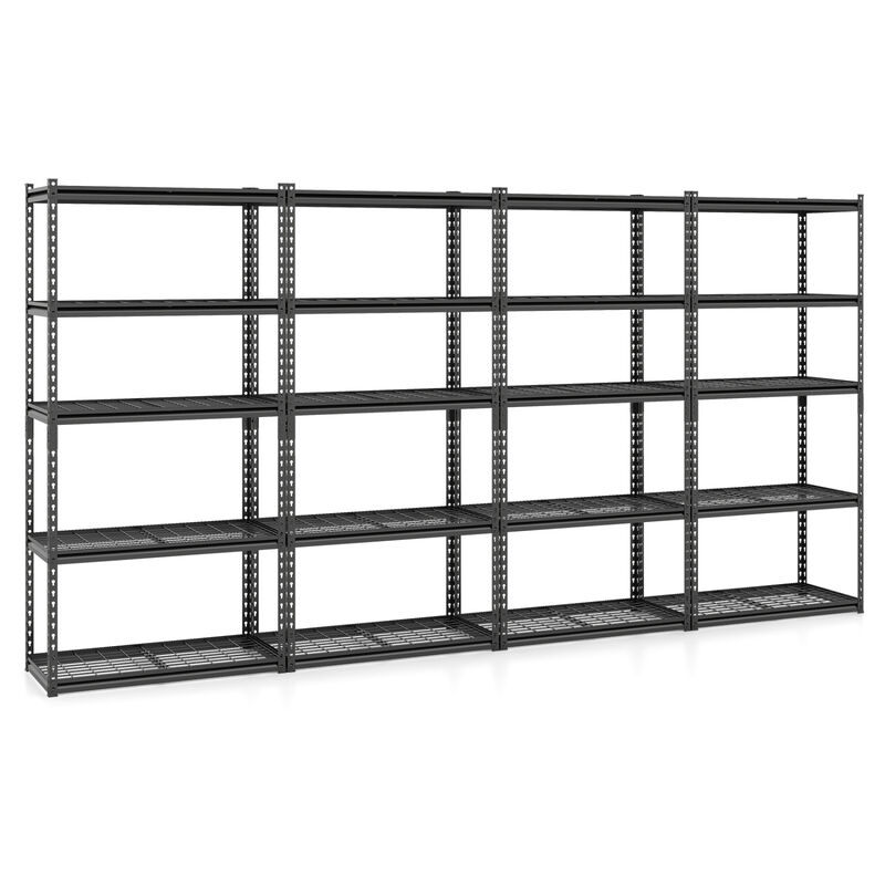 Set of 4 5-Tier Heavy-Duty Wire Shelving Unit with Adjustable Metal Racks image number 0