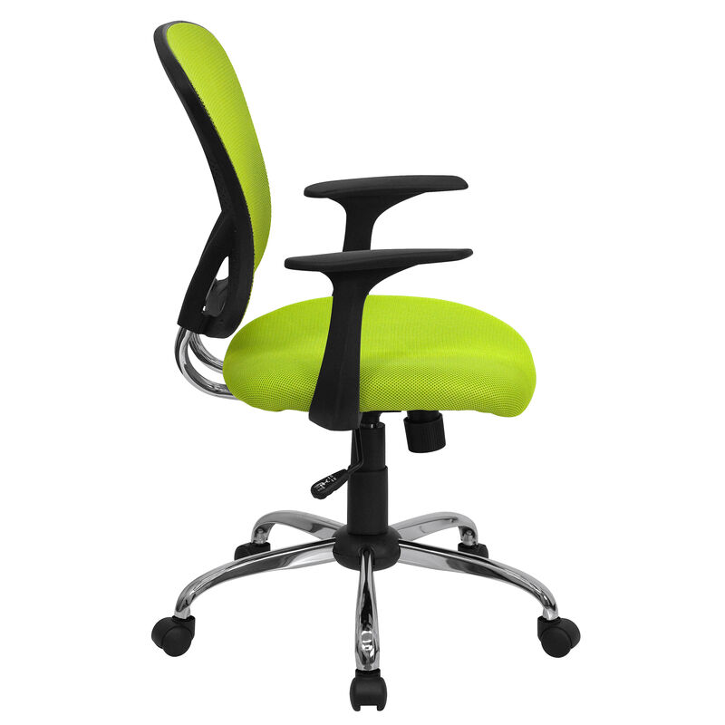 Alfred Mid-Back Dark Gray Mesh Swivel Task Office Chair with Chrome Base and Arms image number 8