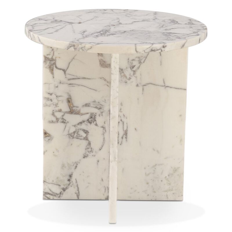 World Interiors Giza 20 Side Table in Alabaster Marble