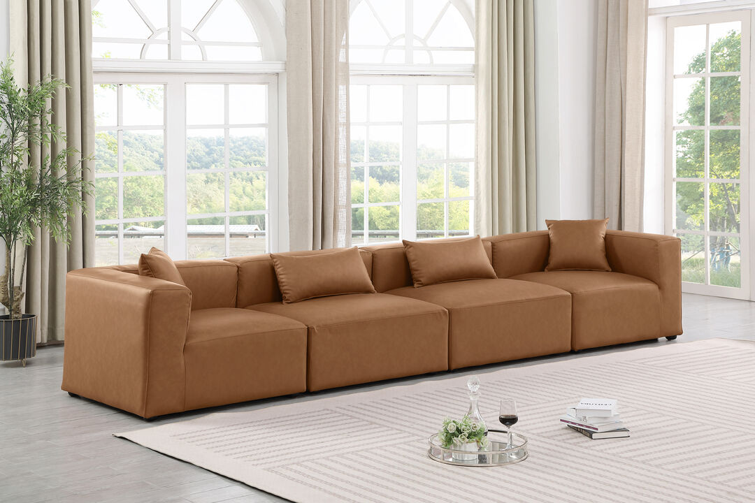 Meridian Furniture Cube Brown Vegan Leather Modular Sofa