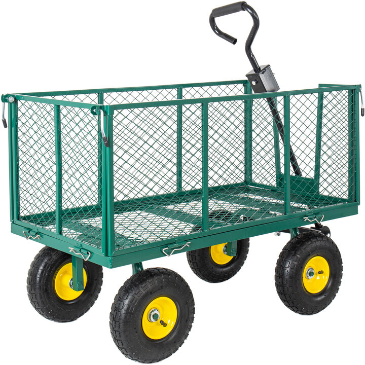 TATEUS 3-in-1 Oversized Steel Garden Cart