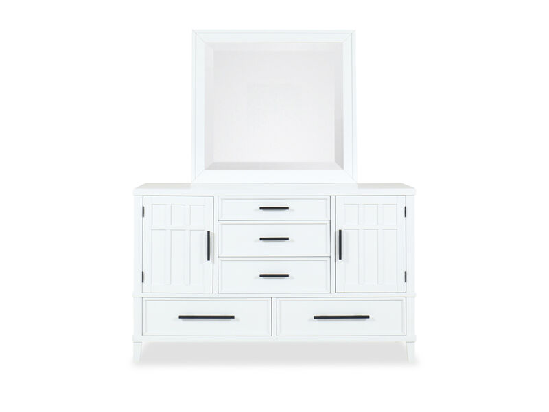 Hudson White Dresser & Mirror image number 0