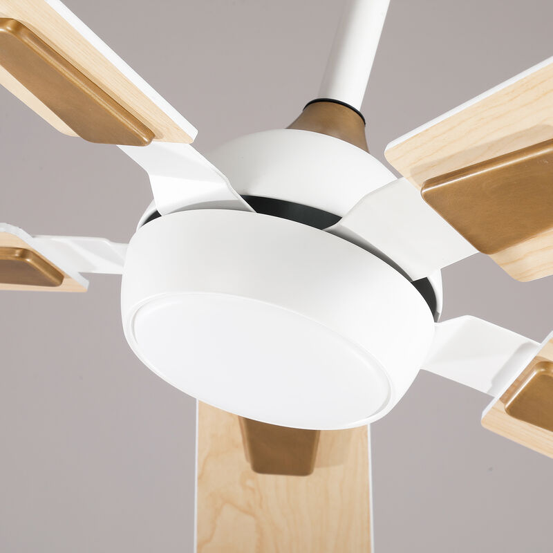 52" Modern Matte White Reversible Dimmable Smart Ceiling Fan with Light, APP Control and Remote image number 8