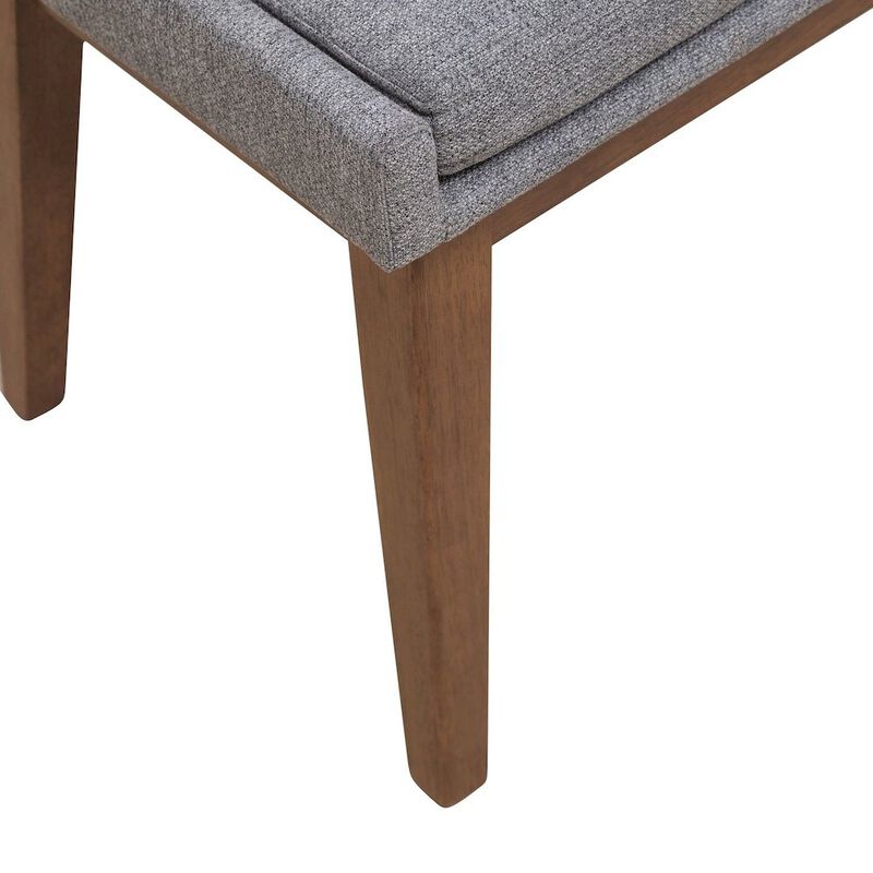 Liberty Furniture Grey Linen Upholstered Dining Bench with Removable Cushion - Satin Walnut image number 3