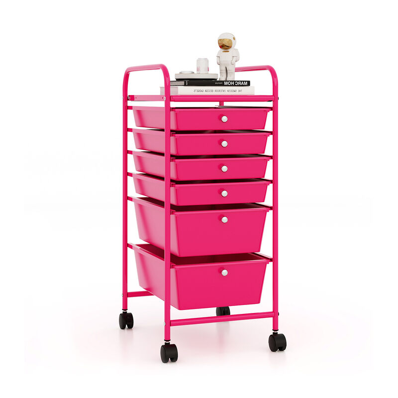 Multifunctional 6 Drawers Rolling Storage Cart Organizer