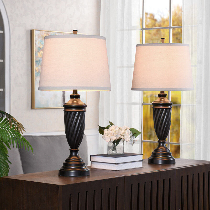 Twist Black Table Lamp Set