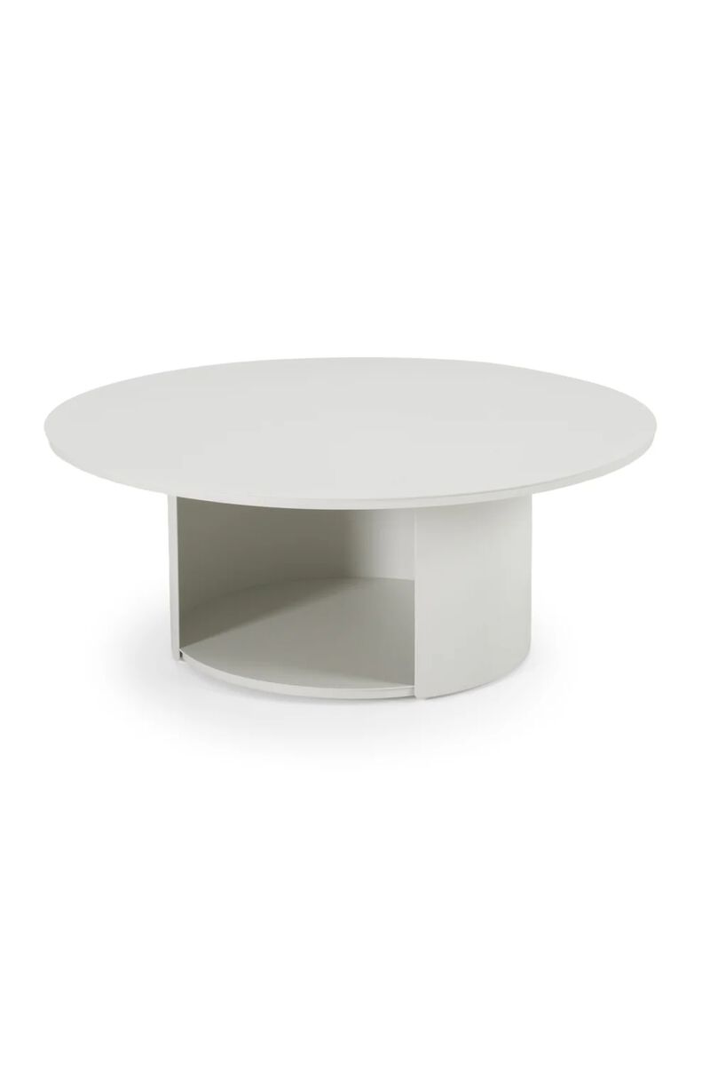Round Outdoor White Coffee Table | OROA Modern Onza image number 2