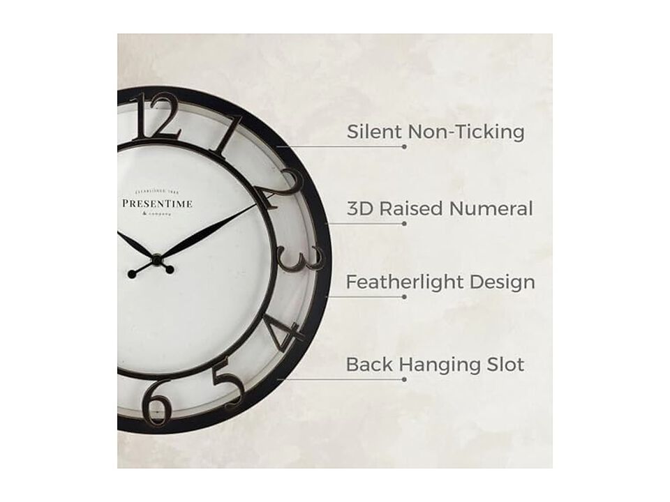 Farmhouse Series Vintage Style Retro Wall Clock 13 Inch Silent Home Decor