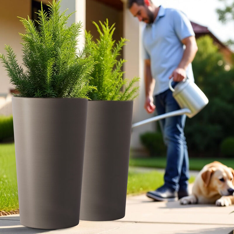 WOW PIONEER Modern Tall Planter Boxes Indoor Outdoor Medium Large Plants Porch Patio Garden Balcony Home Decor image number 8