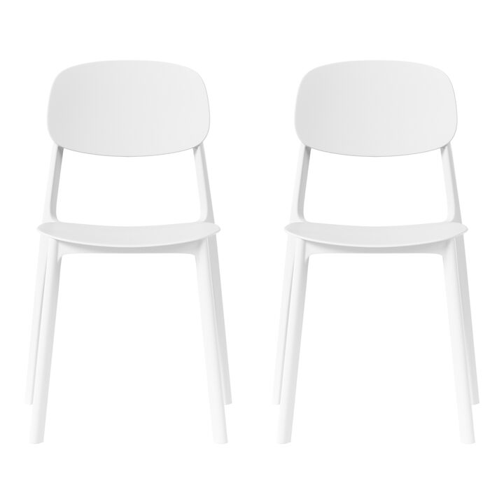 WestinTrends Modern Stackable Polypropylene Plastic Patio Dining Chair (Set of 2)