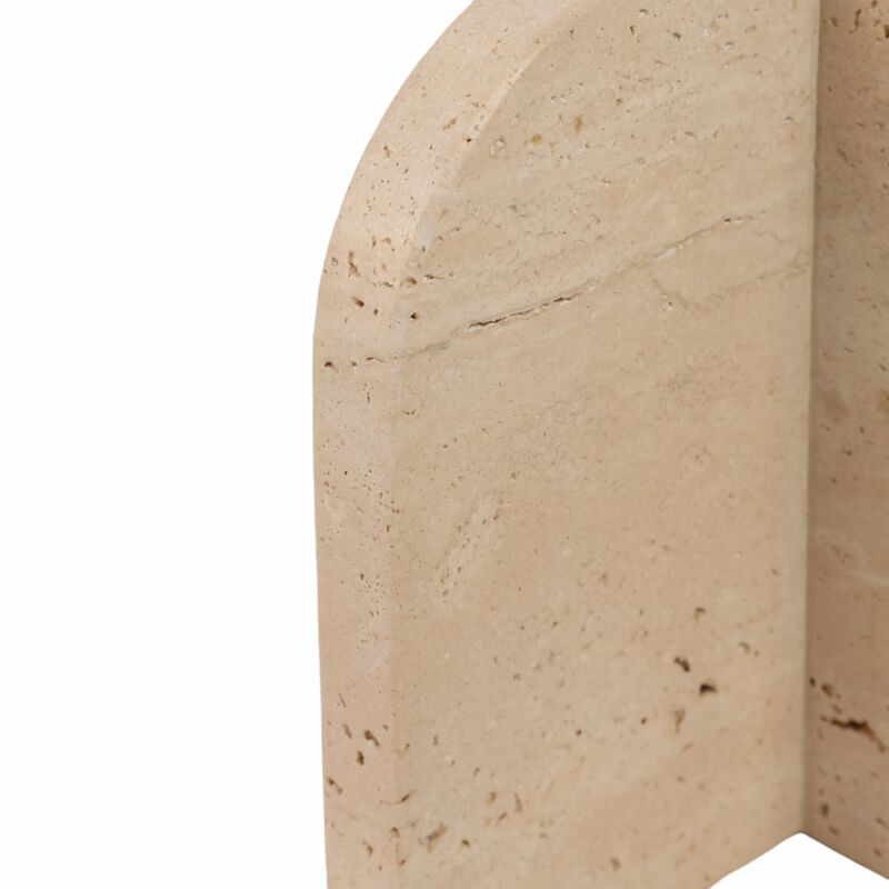 S/2 6" Arched Travertine Bookends, Tan image number 3