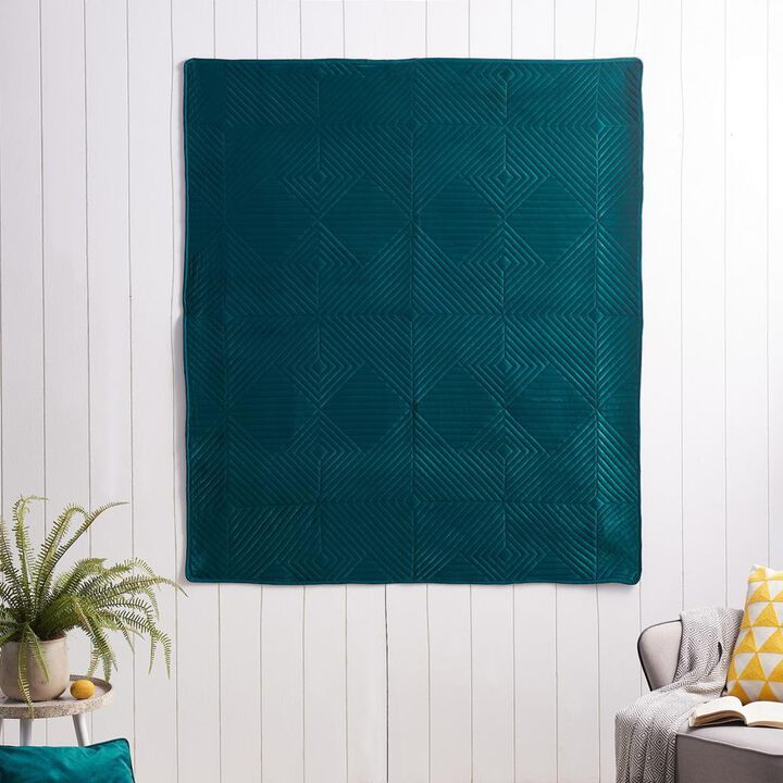 Greenland Home Fashions Barefoot Bungalow Riviera Velvet Accessory Throw - 50x60", Teal