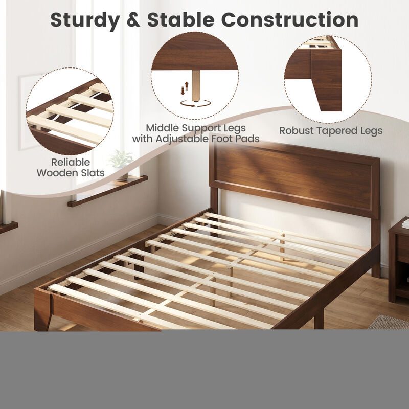 Modern Bedroom Bed Frame with Stylish Headboard Design image number 5