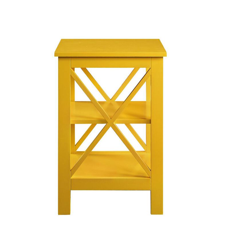 Convience Concept, Inc. Oxford End Table with Shelves Yellow