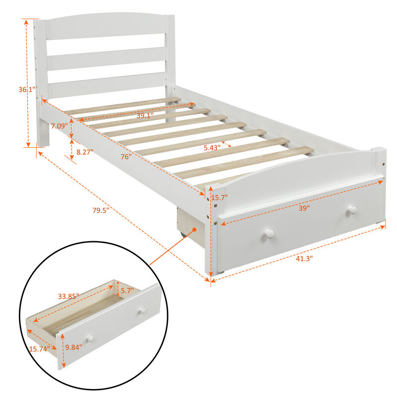 Merax Platform Twin Bed Frame