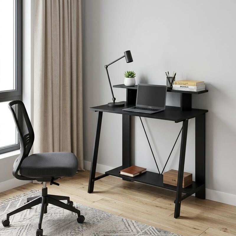 HomeRoots 32" Black Writing Desk image number 1