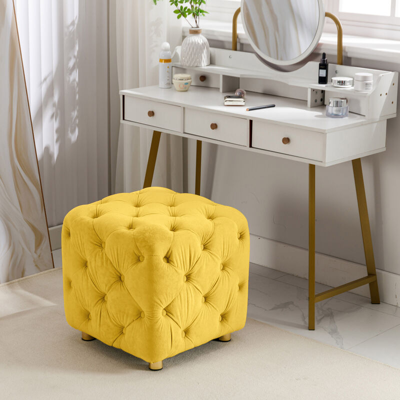 GOODSILO Versatile Modern Velvet Upholstered Ottoman Footstool with Multi-Functional Design for Stylish Home D&eacute;cor and Comfortable Seating image number 4