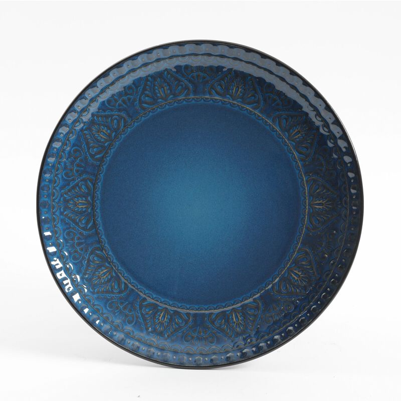 Gibson Elite Milanto 16 Piece Stoneware Dinnerware Set in Blue