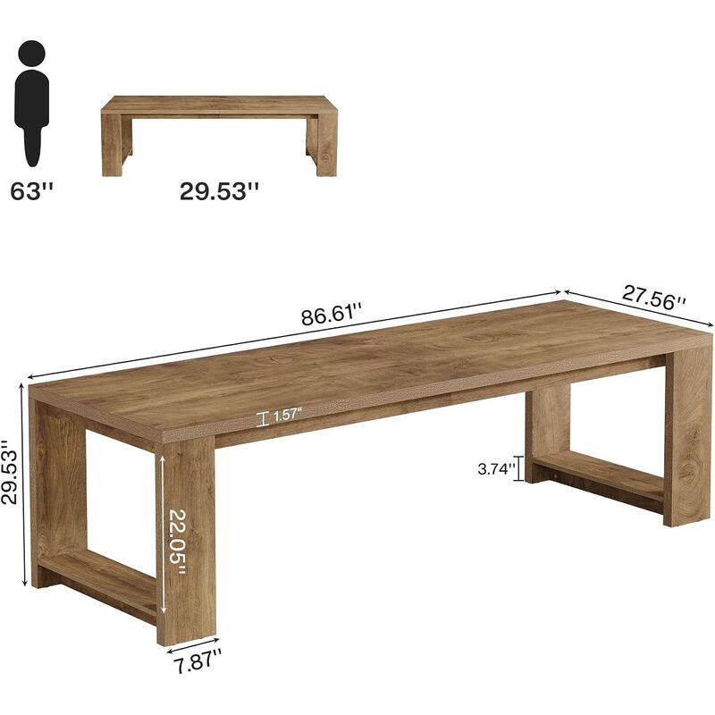 Tribesigns 86" Two Person Desk, Long Computer Desk Conference Table for Home Office, Extra Large Double Workstation Writing Desk for Two, Gaming Desk and Dining Table for Office and Study Room image number 4