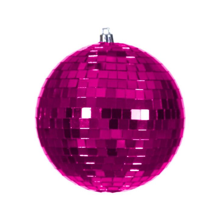 Fuchsia Mirror Ball Ornament 4/Bag