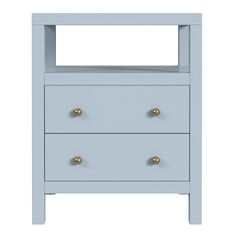 Butler Specialty Nora 21 in. W Rectangular Wood 2 Drawer Nightstand, Light Blue image number 3