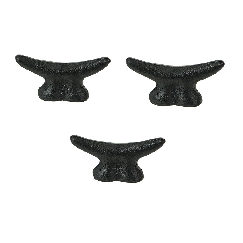Set of 6 Matte Black Cast Iron Boat Cleat Drawer Pulls - 2.5 Inches Long, Decorative Nautical Cabinet Knobs for A Stylish Coastal Accent to Your Home Decor image number 4