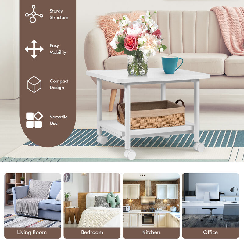 Under Desk Printer Stand with 360&deg; Swivel Casters