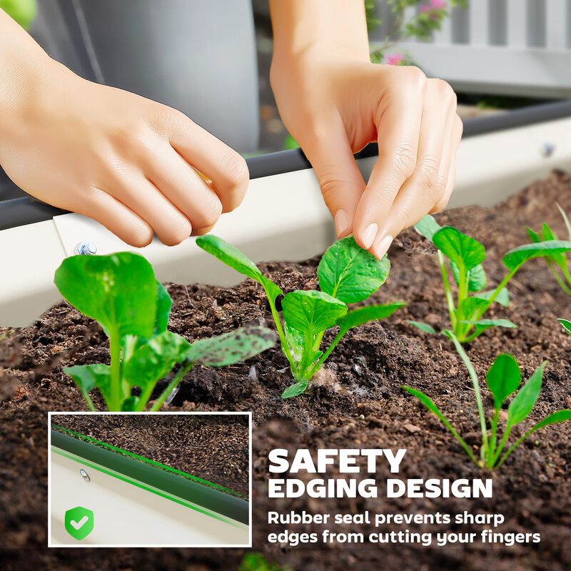 Hivvago 2-Piece Raised Garden Bed Set with Metal Stakes image number 5
