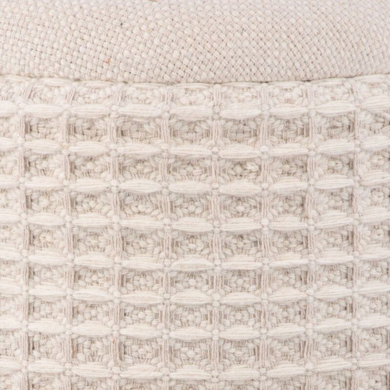 Carolina Chair & Table Handwoven Chronos Waffle Cream Storage Ottoman