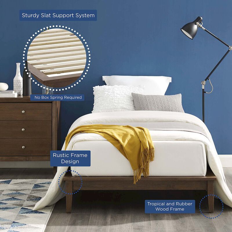 Lodge Wood Twin Platform Bed Frame image number 5