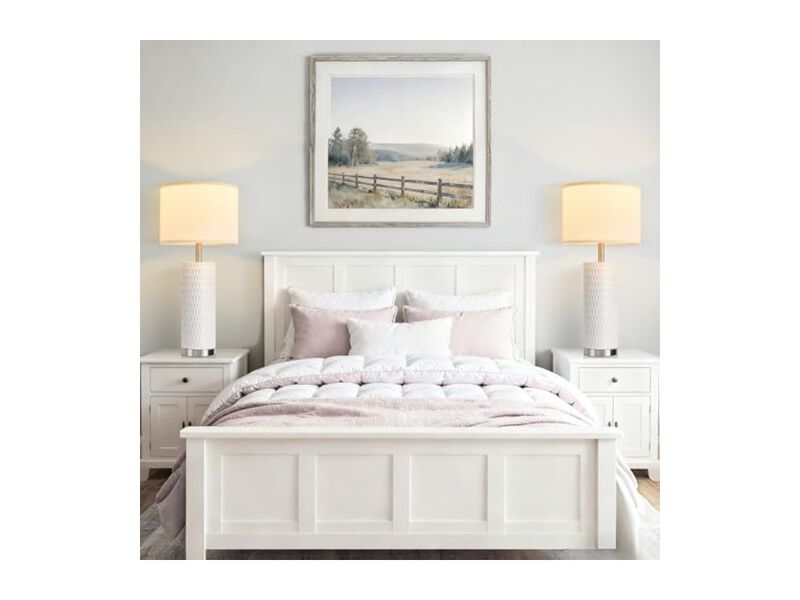Touch Control Modern Ceramic Bedside Lamps Set Of 2 For Living Room Bedroom image number 2