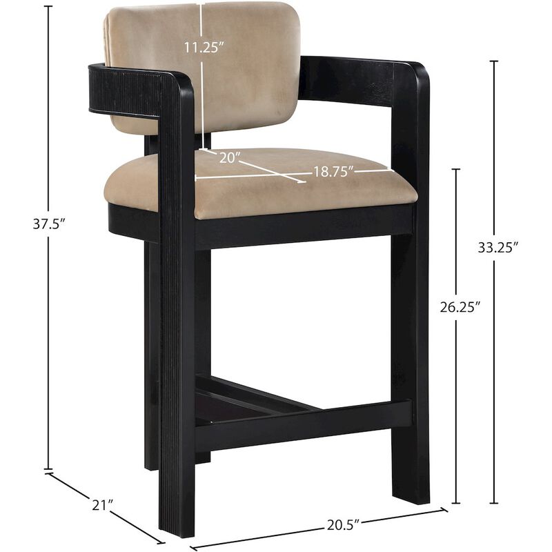 Meridian Furniture Sacha Velvet Stool