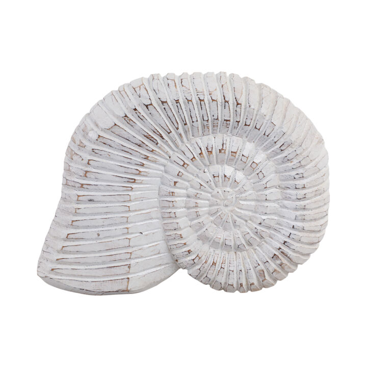 12" Wooden Snail Decor, Wht