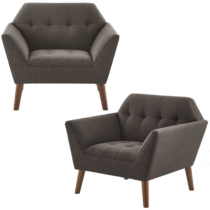 INK+IVY Newport Lounge Chair Set of 2 in Charcoal