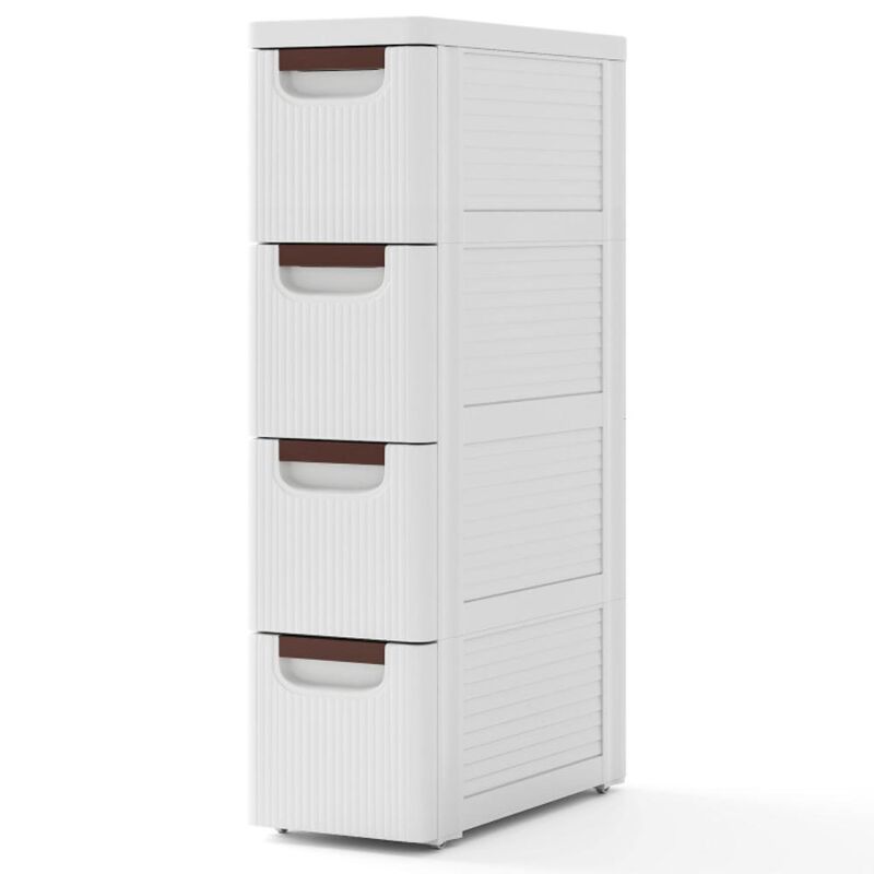 Hivvago Drawer Rolling Organizer Unit Narrow Storage Cabinet with Built-In Wheels for Small Space