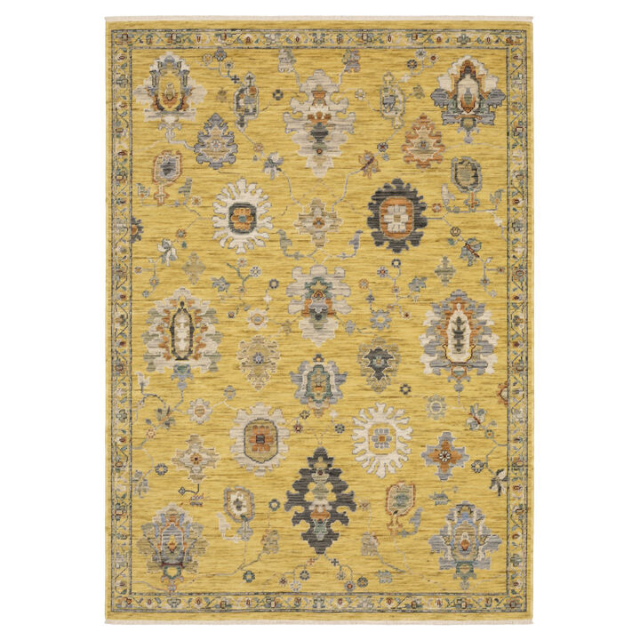 HomeRoots Oriental Area Rug With Fringe