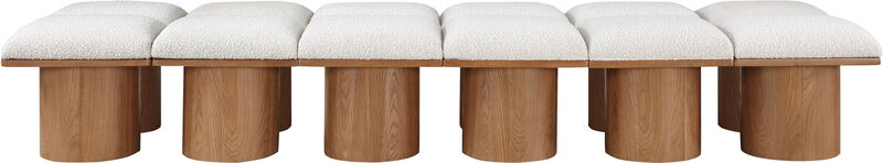 Meridian Furniture Pavilion Cream Boucle Fabric Bench