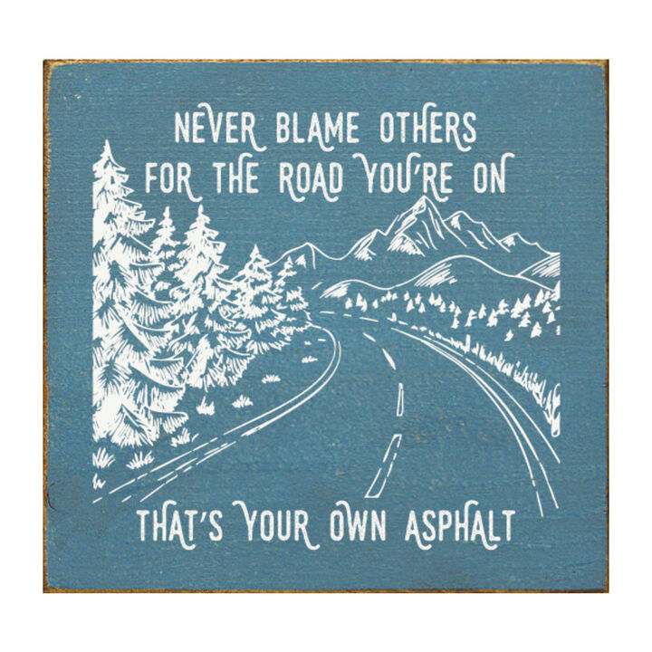 Inspirational Wooden Wall Art Sign Rustic Home Decor Motivational Quote Plaque Never Blame Others