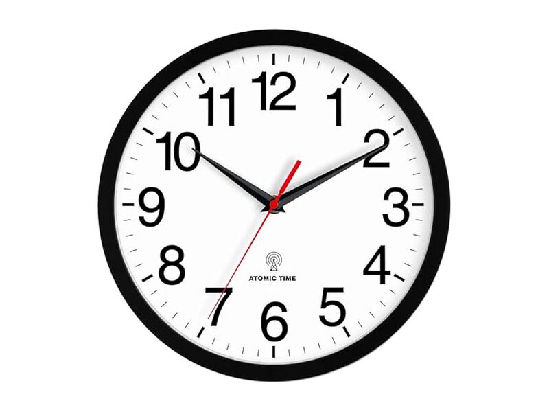 Atomic Black Wall Clock 10 Inch Modern Battery Operated Living Room Decor image number 0