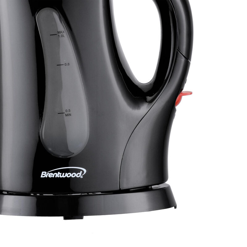 Brentwood 4 Cup 900 Watt Cordless Electric Tea Kettle in Black With Removable Mesh Filter