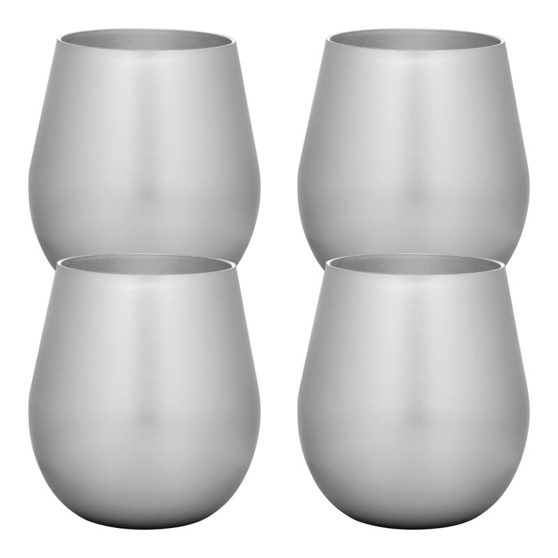 Set of 4 Acrylic Stemless Wine Glasses for Everyday Drinks, Parties, and Gatherings