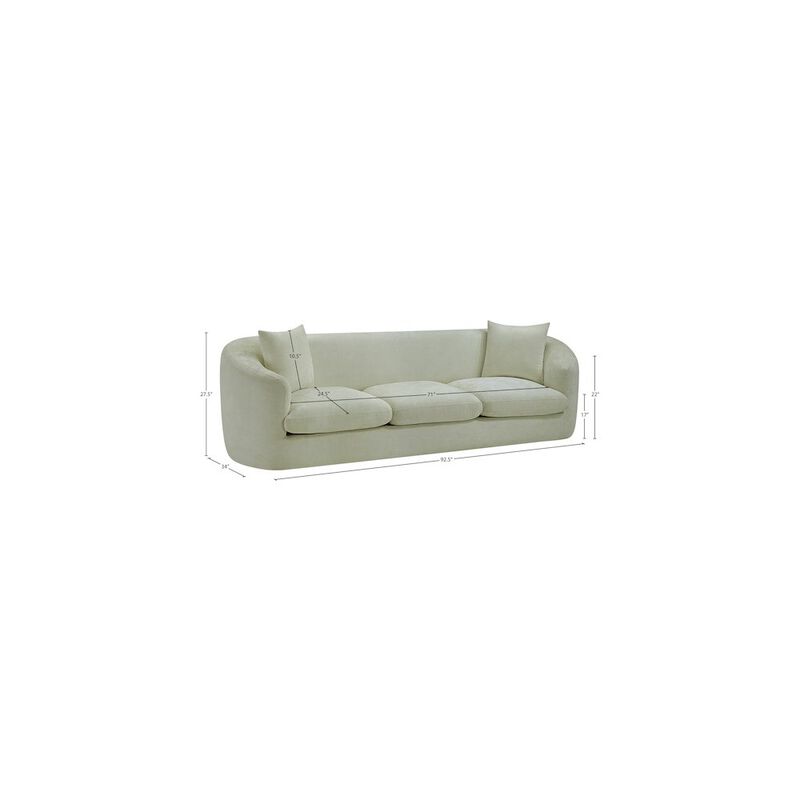 Meridian Furniture Penelope Mint Chenille Fabric Sofa