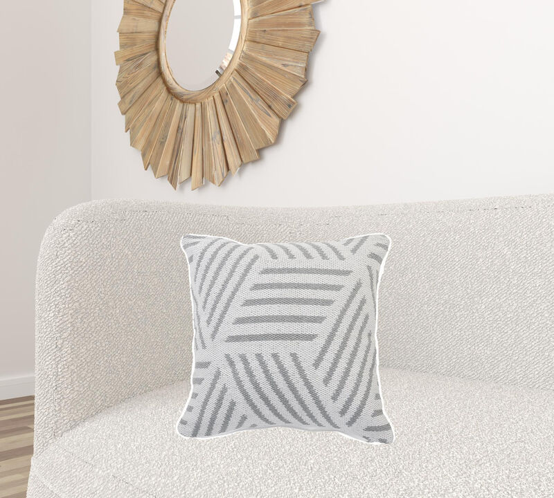 Modern Cotton Geometric Throw Pillow with Zipper &ndash; Elegant Decorative Cushion