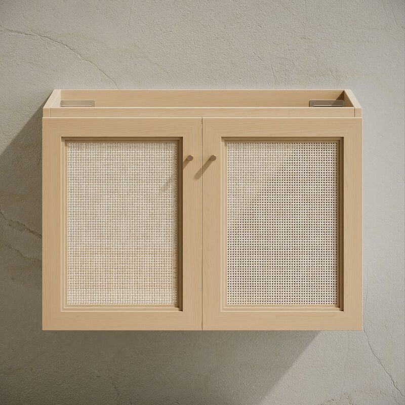 Classe 30" Wall-Mounted Bathroom Vanity in Natural Oak without Sink Top image number 3