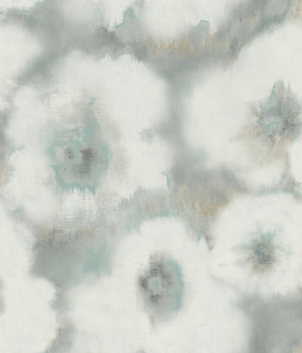 Blended Floral Aqua Wallpaper