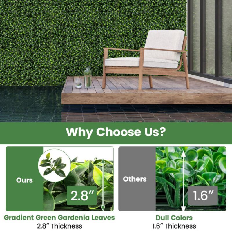 Hivvago 12 Pieces Artificial Topiary Gardenia Shrub Grass Panels