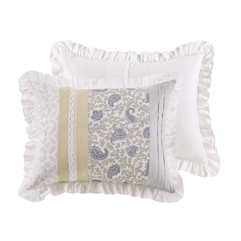 Gracie Mills Singleton 9-Piece Cotton Percale Comforter Set with Paisley Print