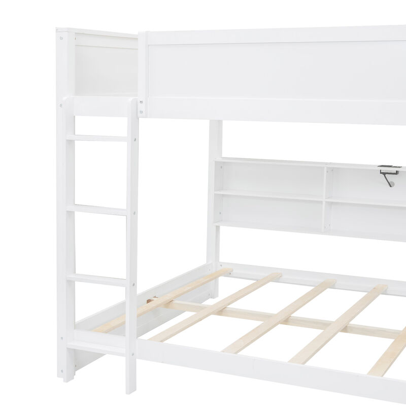 Merax Bunk Bed with Storage Cabinets and USB Ports