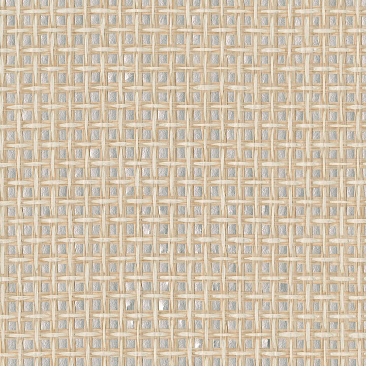 Aki Silver Basketweave Wallpaper